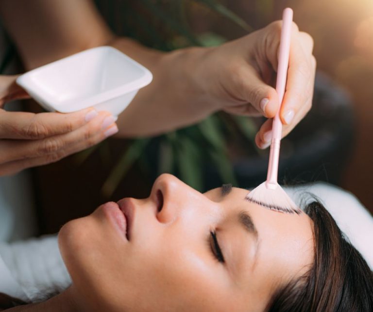 Chemical peeling facial treatment