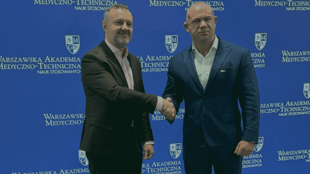 Dr. Sebastian Grzyb Rektor Warszawskiej Akademii Medyczno-Technicznej Nauk Stosowanych i CEO Wellclinic Krzysztof Reinhard
